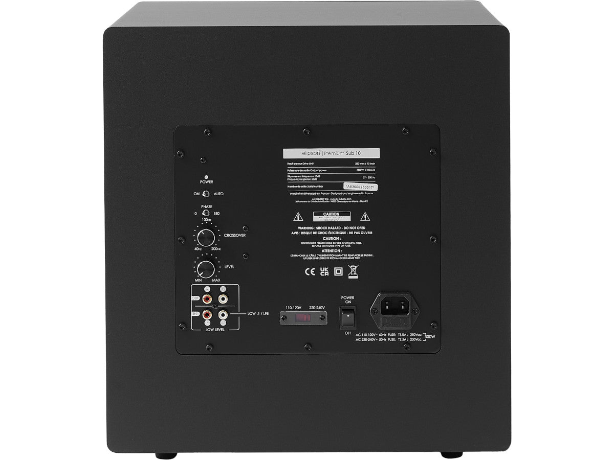 Elipson Premium SUB 10 Noir connectique