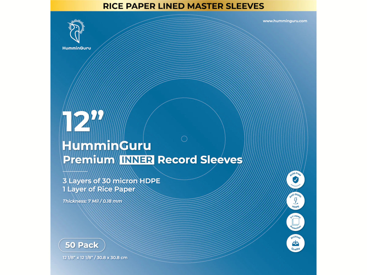 HUMMINGURU Pochettes intérieures PREMIUM x 50 (POUR DISQUES 12")