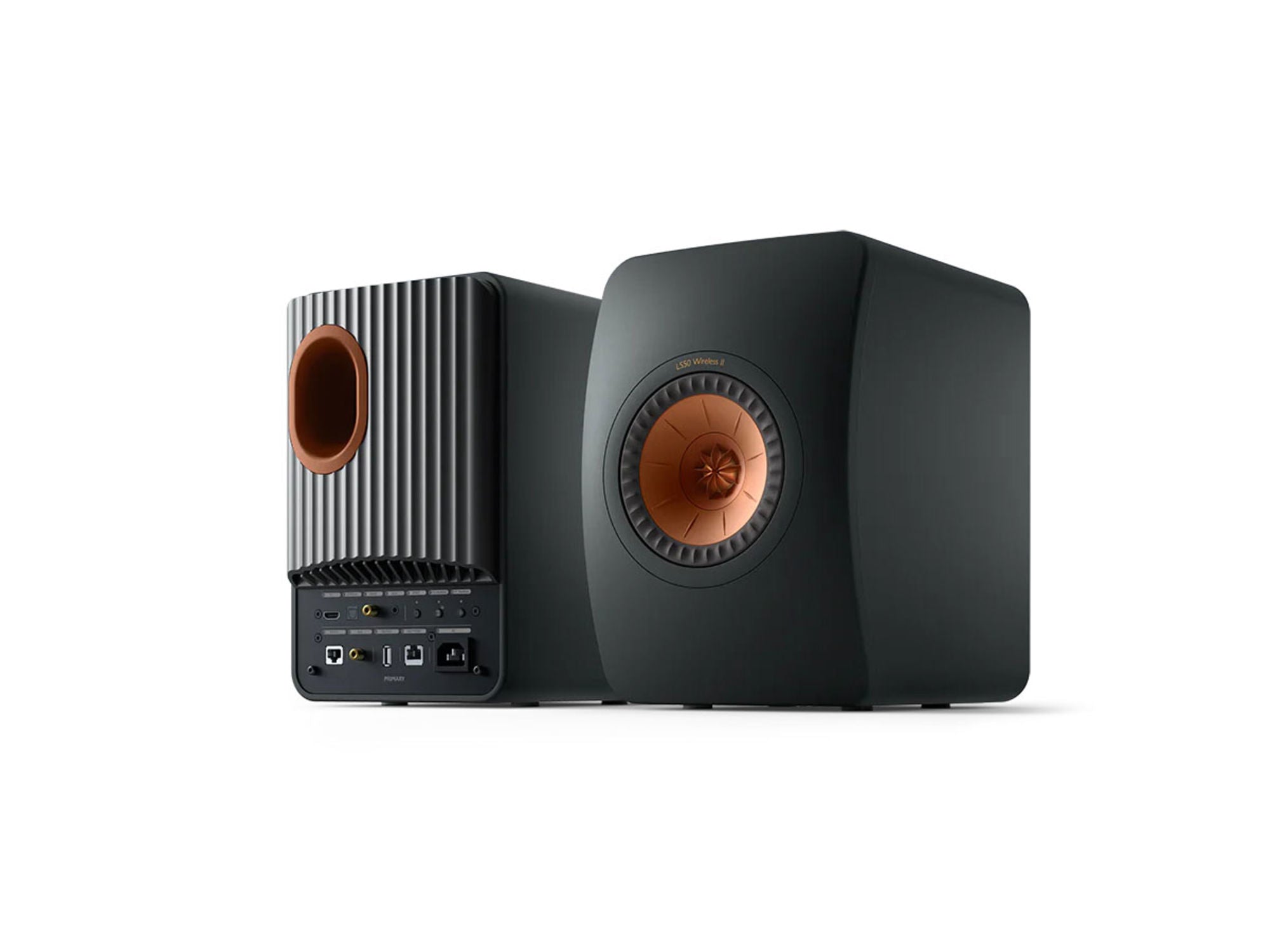 KEF LS50 Wireless 2 Black detail avant et arri-re