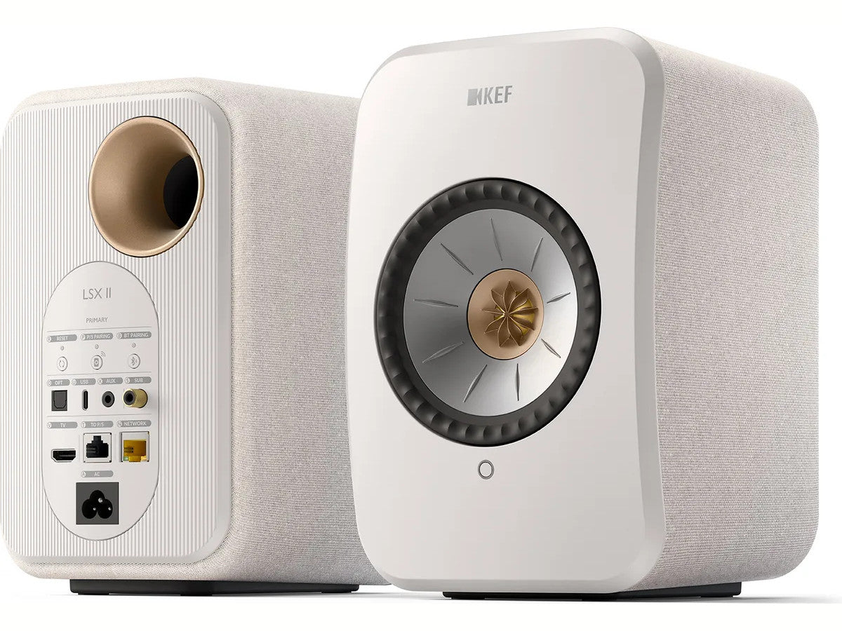 KEF LSX 2 blanc coton detail face avant