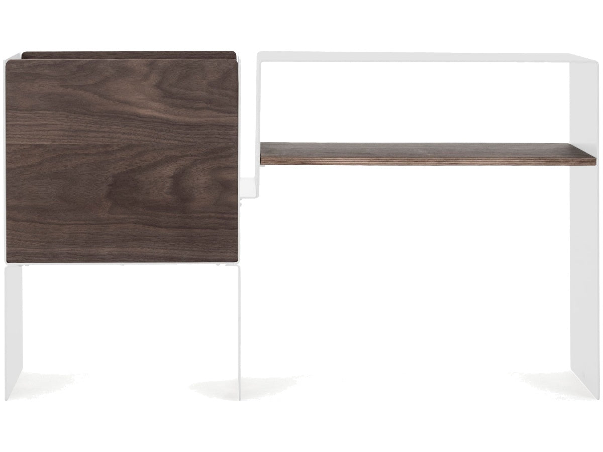 LOIA La Console Vinyles Basse Blanc - Noyer