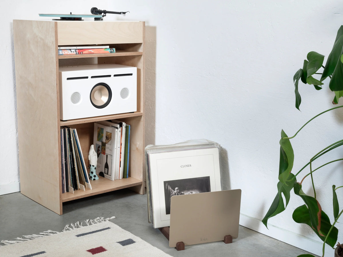 LOIA Rangement Vinyles Taupe-Noyer lifestye