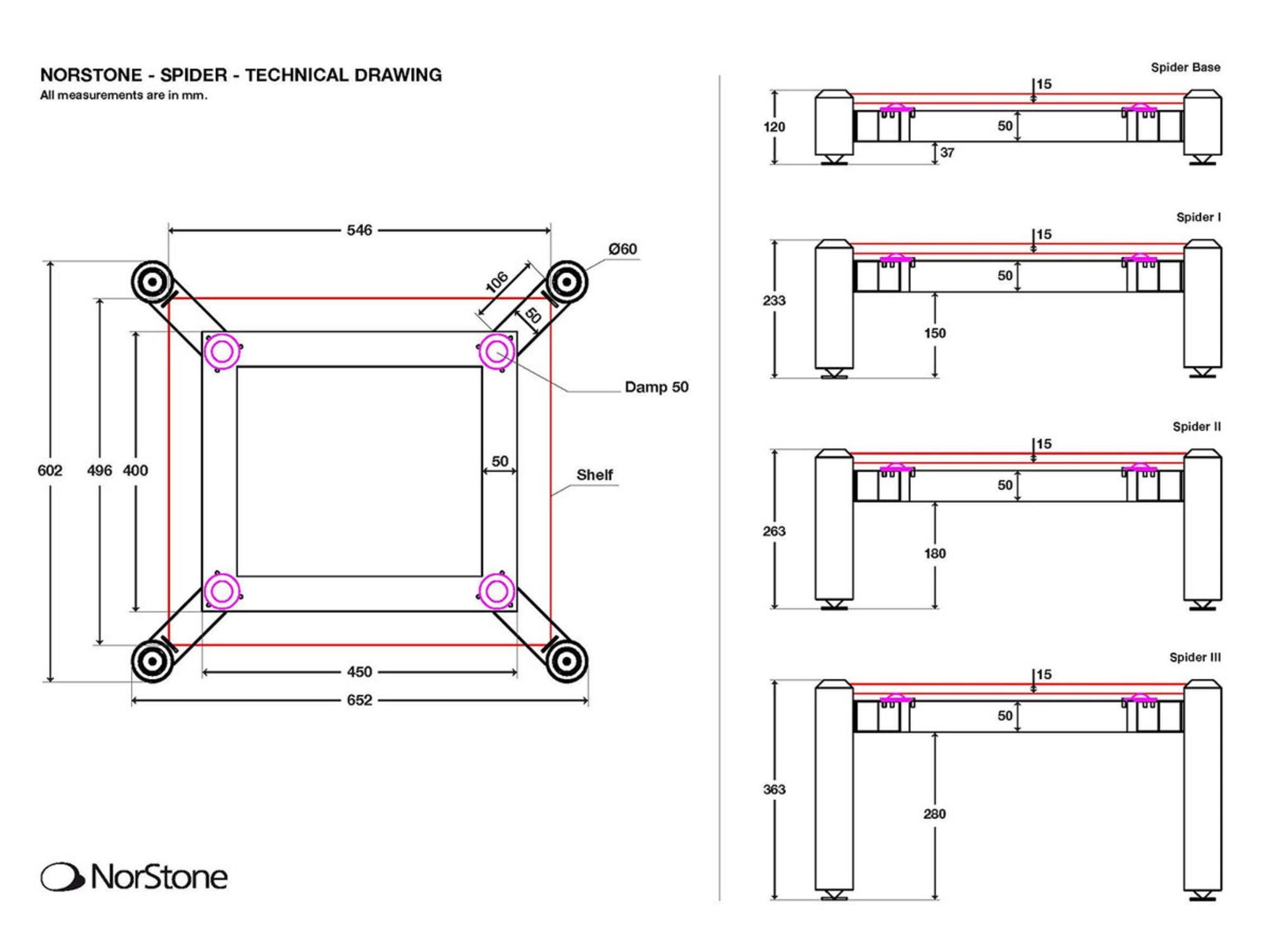 NORSTONE SPIDER BASE 120 dimensions
