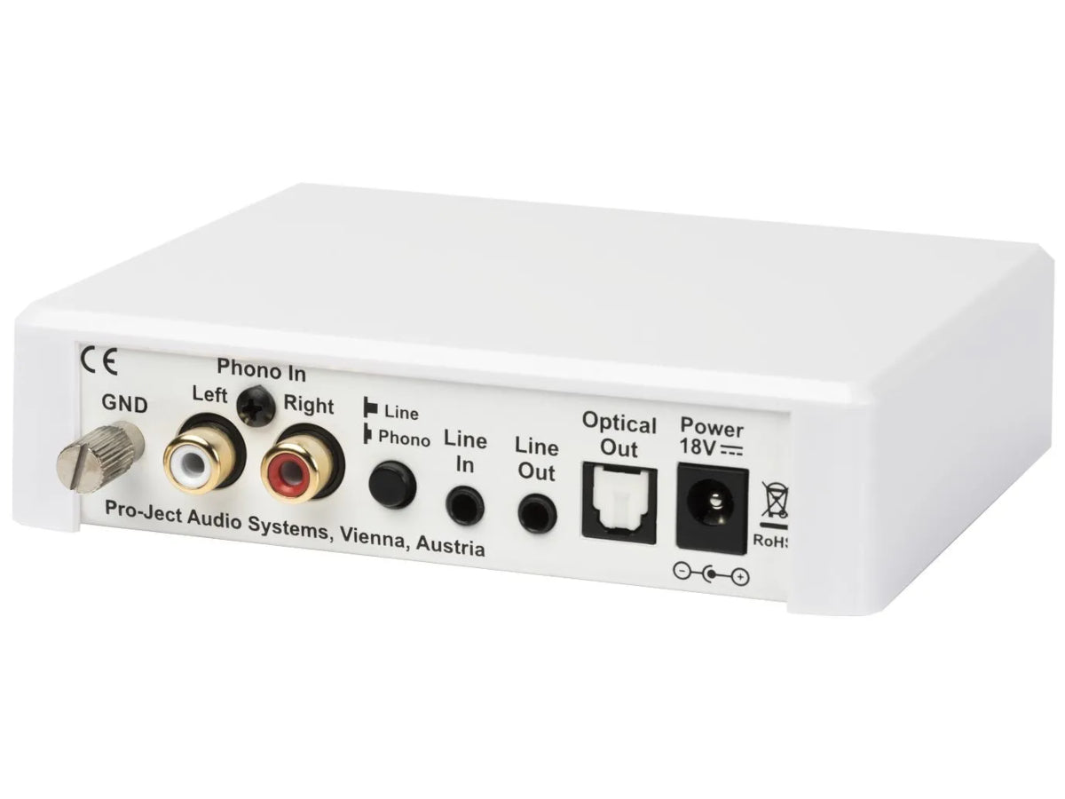Project Optical Box E Phono Blanc connectique