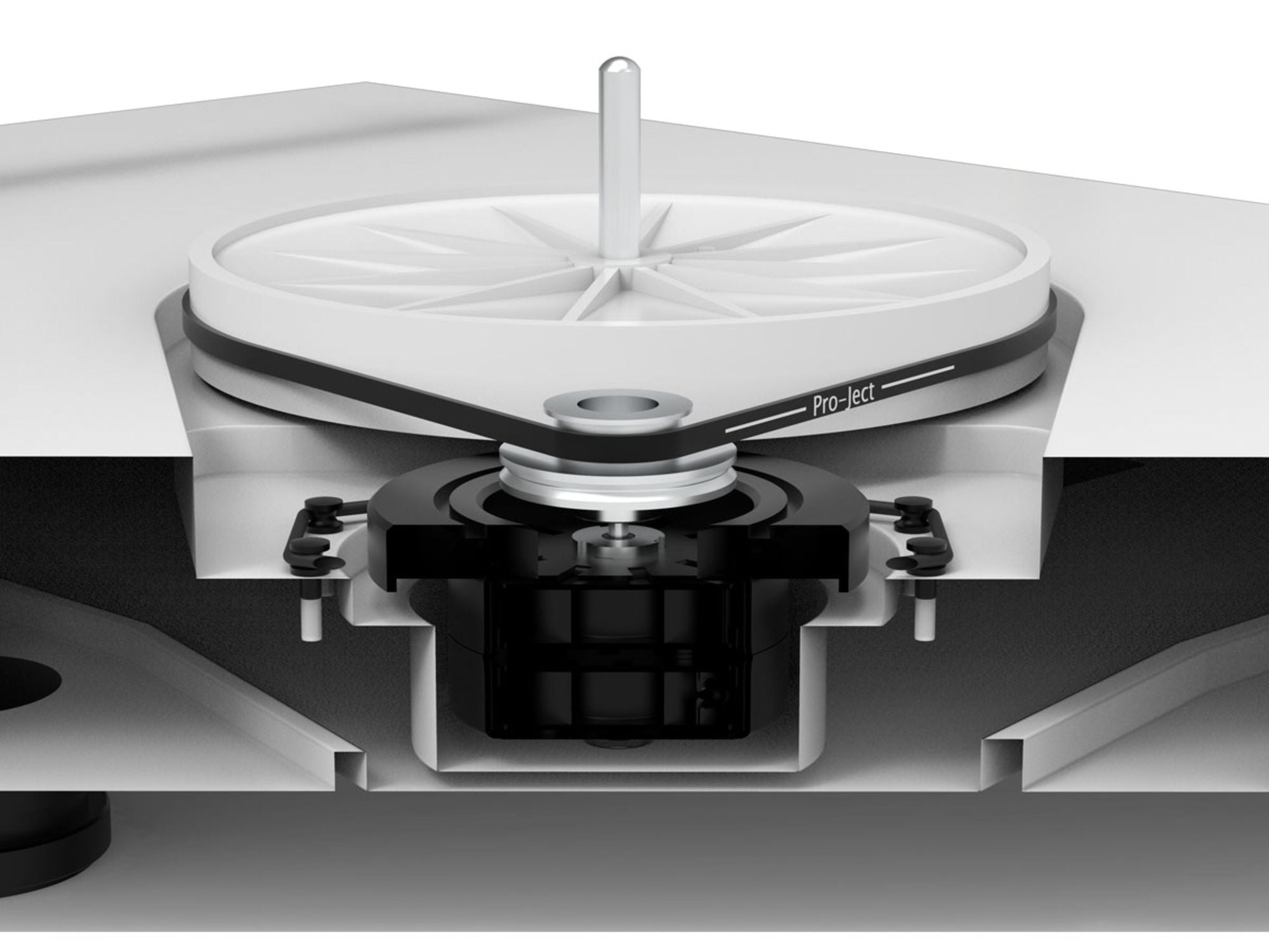 PROJECT X2 B White (avec MC Ortofon Quintet Red) detail moteur