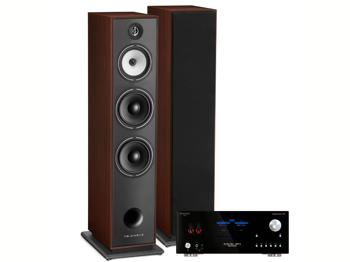 Pack TRIANGLE Borea BR10 Noyer - ADVANCE PARIS Myconnect 150 - TRIANGLE Symphony 2x3m - ADVANCE PARIS WTX500