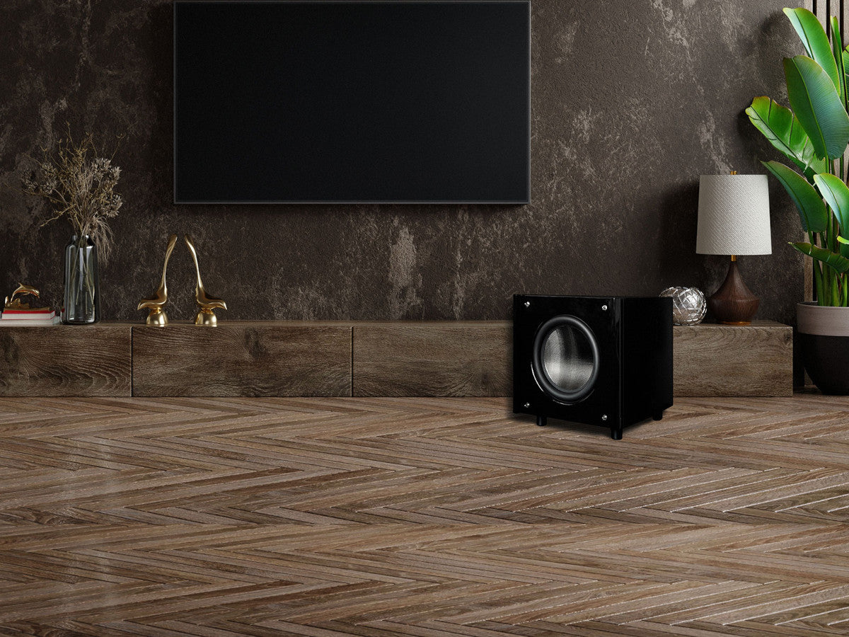 Velodyne SPL-X 10 noir laqué lifestyle