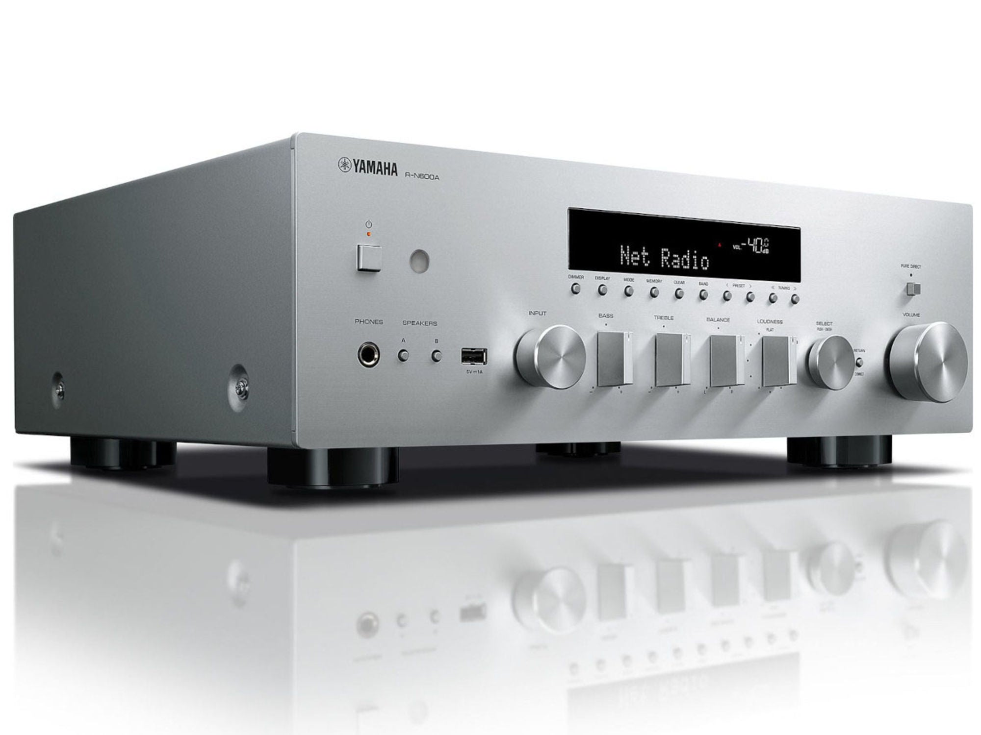 YAMAHA MusicCast R-N600A Silver face avant