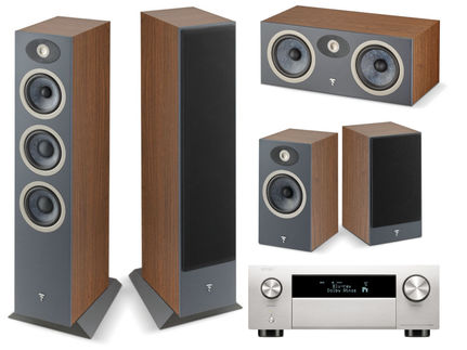 DENON AVC-X4800H Silver + FOCAL Pack 5.0 THEVA N°2 Dark Wood