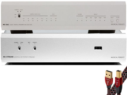 MUSICAL FIDELITY MX-STREAM Silver + MX-DAC Silver + AUDIOQUEST Cinnamon USB A-B (0.75m)