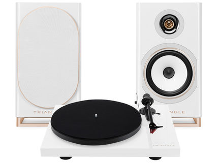 TRIANGLE CAPELLA Blanc Sidéral (la paire) + Platine Vinyle Lunar 3 Blanc