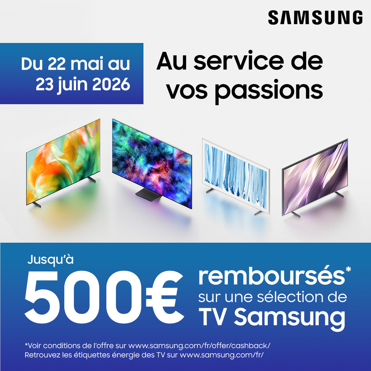 Samsung : jusqu'à 500€ remboursés sur votre TV