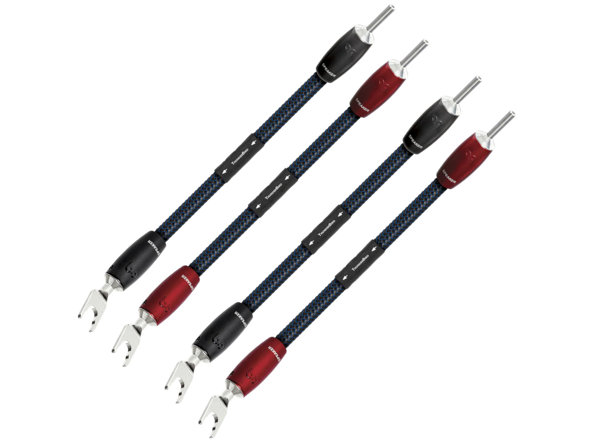 AUDIOQUEST THUNDERBIRD BiWire Jumpers Fourches > Bananes (lot de 4)