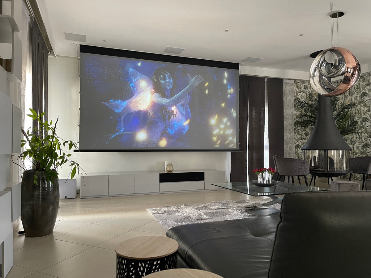 AV Concept Products CeilingScreen Tensioned X (BlackDrop 40cm) - Infinity+ (Sortie de toile à l'arrière)
