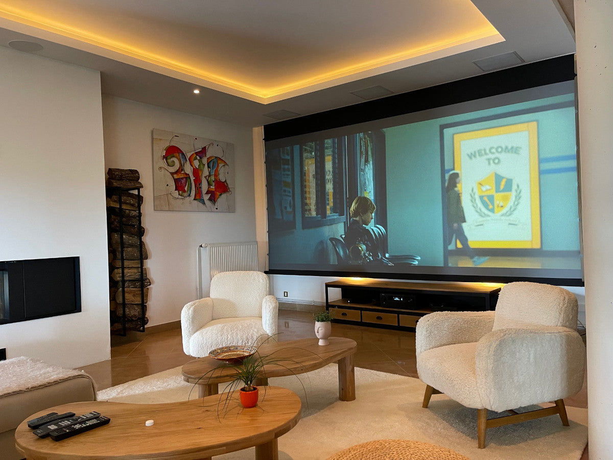 AV Concept Products CeilingScreen Tensioned X (BlackDrop 40cm) - Infinity+ (Sortie de toile à l'arrière)