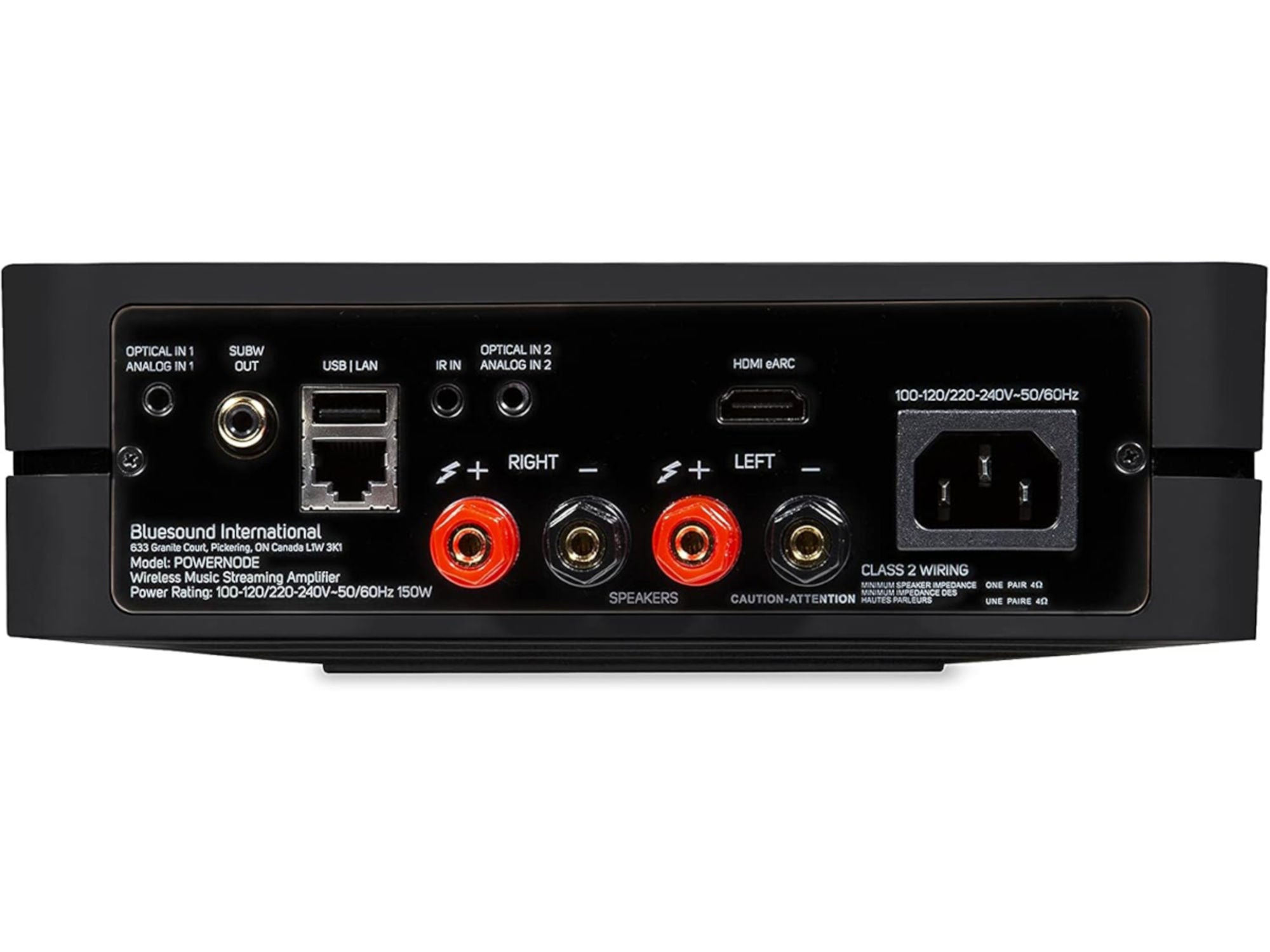 BLUESOUND POWERNODE Noir connectique