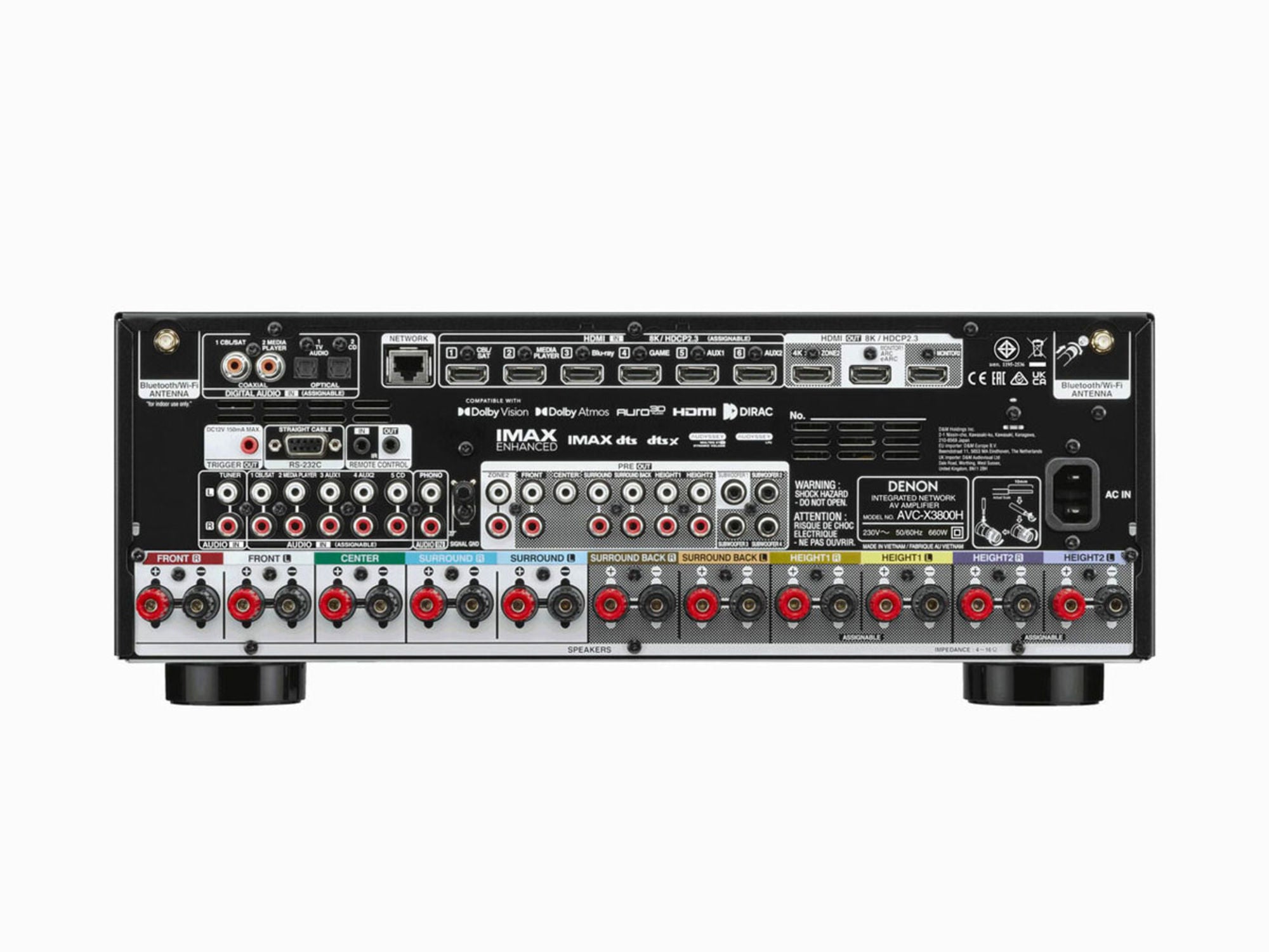 DENON AVC-X3800H Black connectique