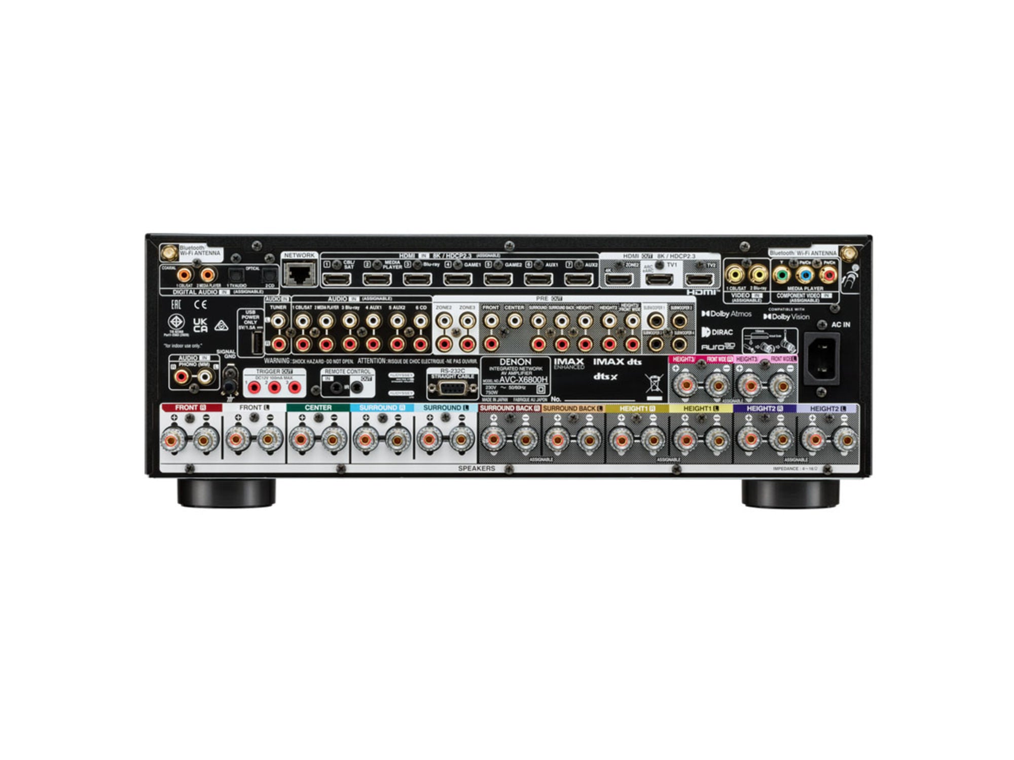 DENON AVC-X6800H Black connectique