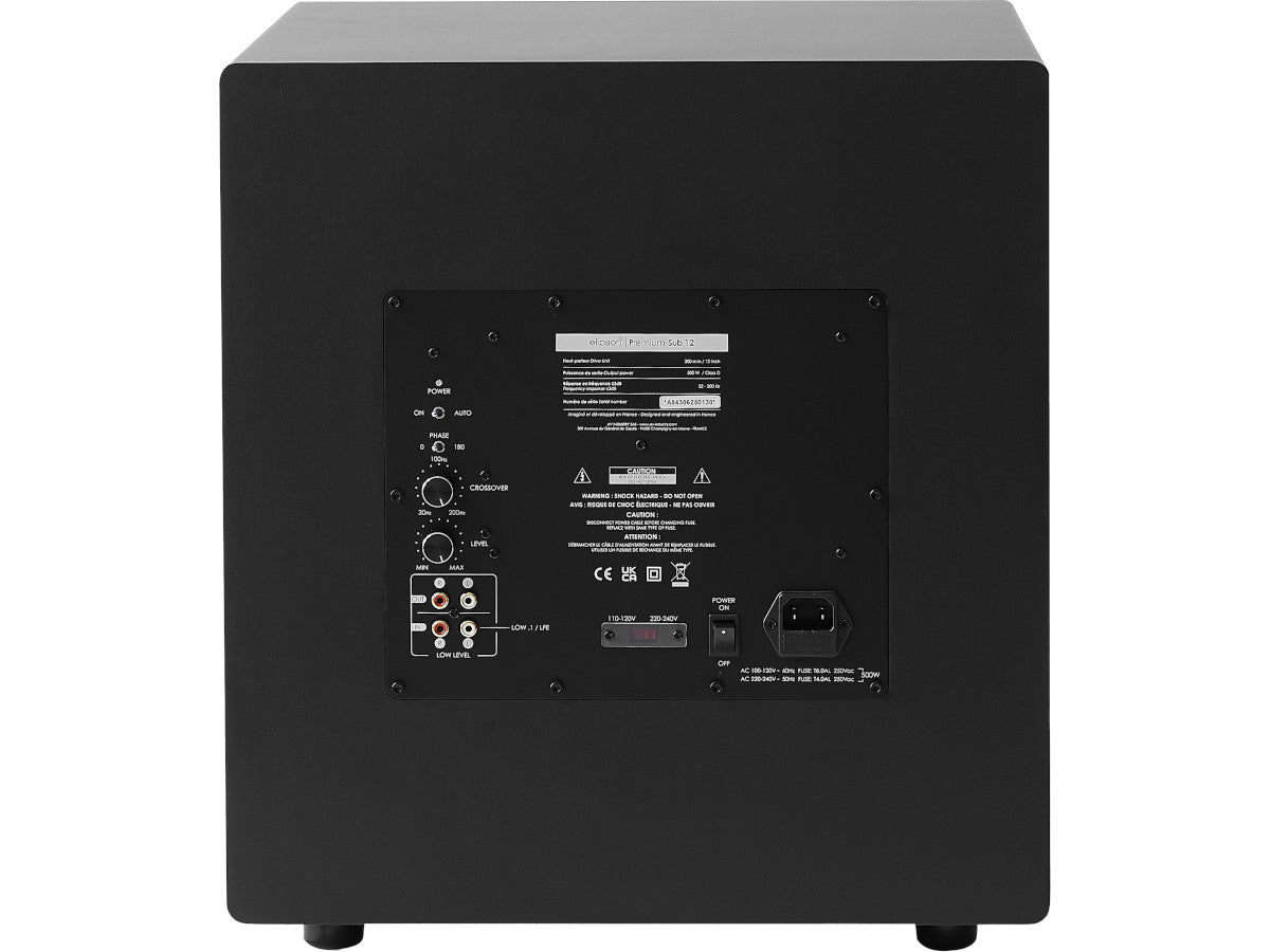 Elipson Premium SUB 12 noir connectique