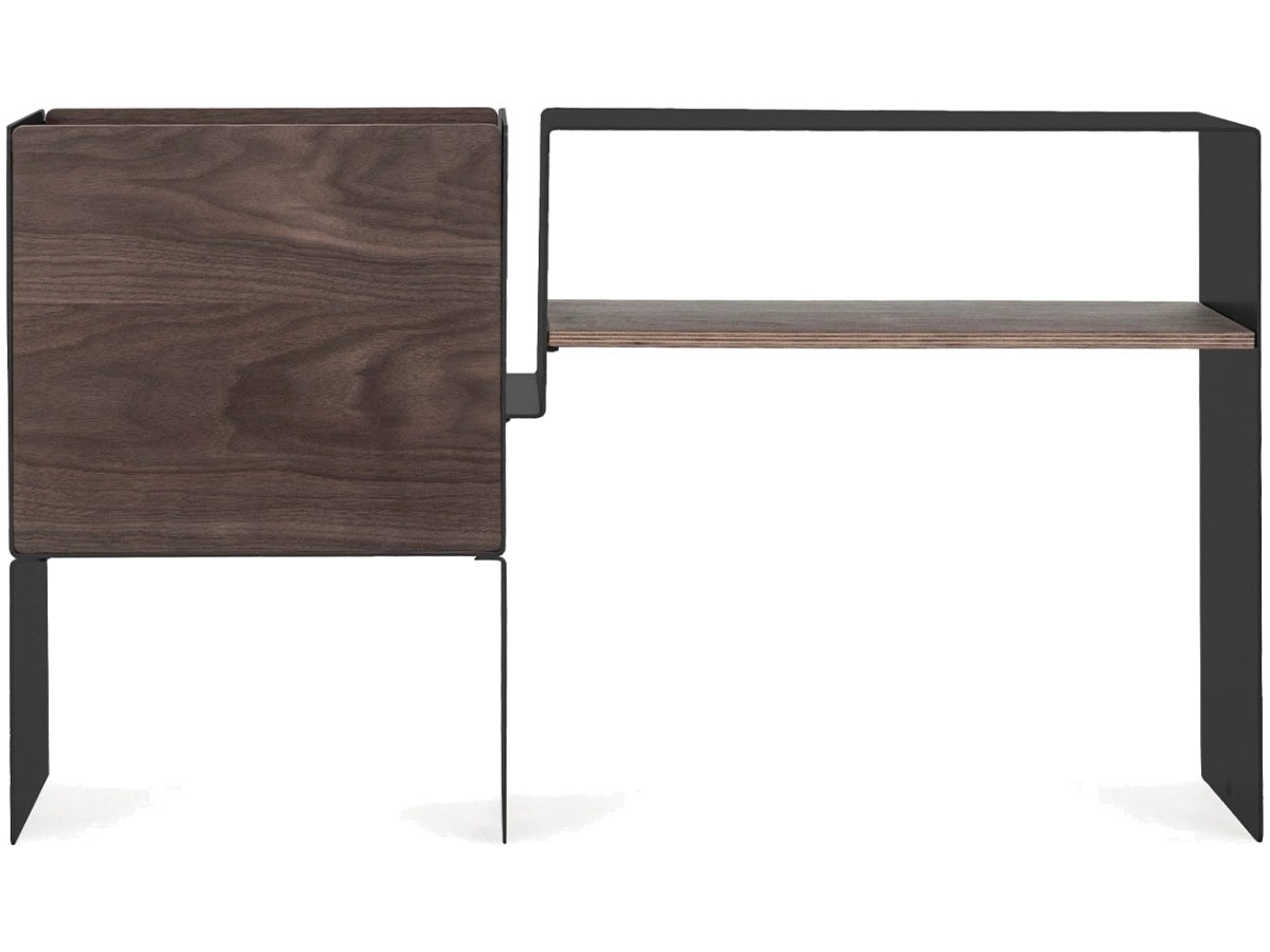 LOIA La Console Vinyles Basse Noir - Noyer