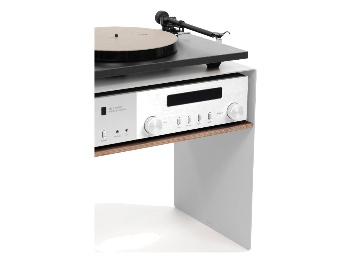 LOIA La Console Vinyles Basse Blanc - Noyer