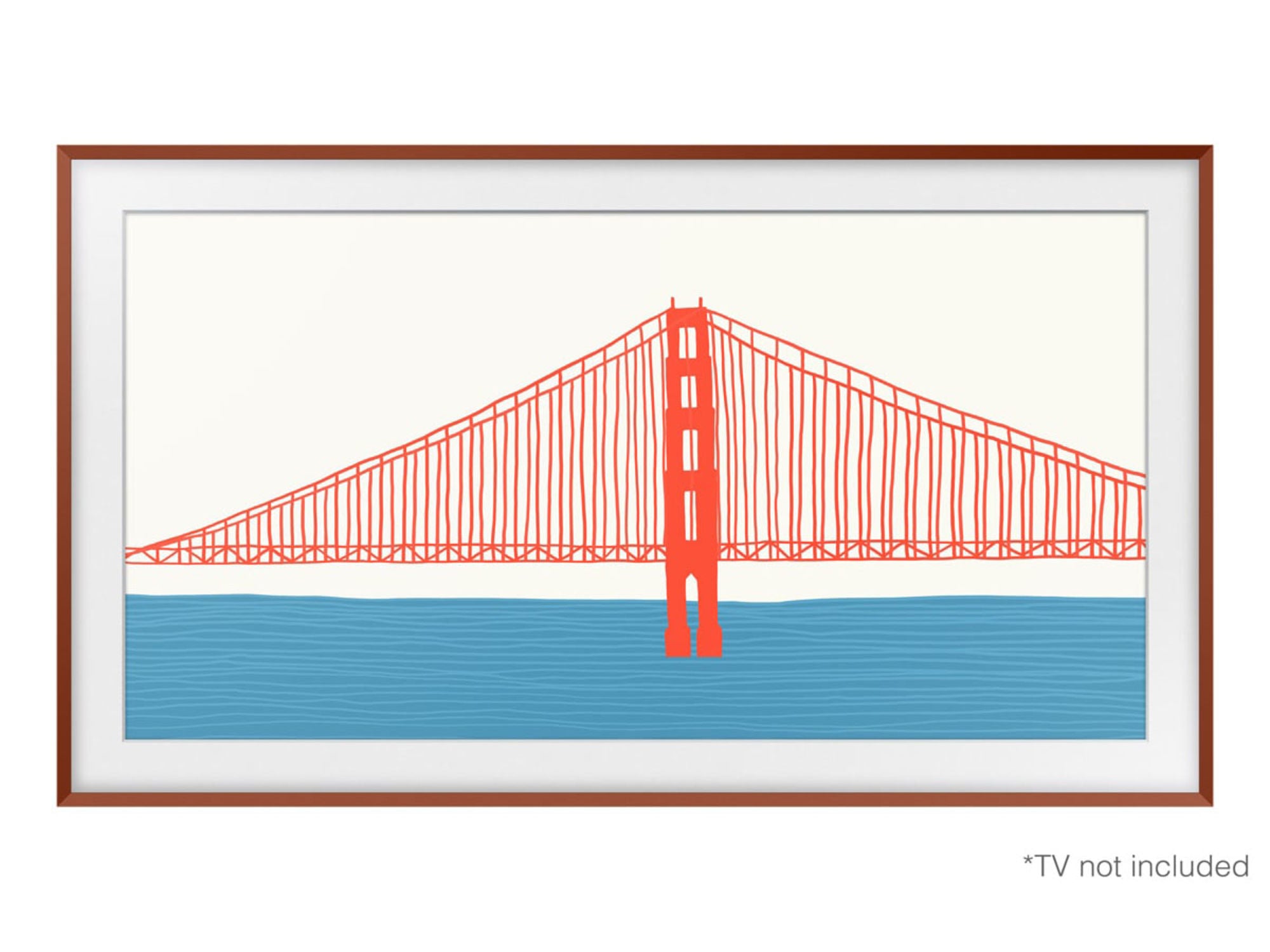 SAMSUNG CADRE THE FRAME 65" Rouge Brique Biseauté (2021, 2022 & 2023) 