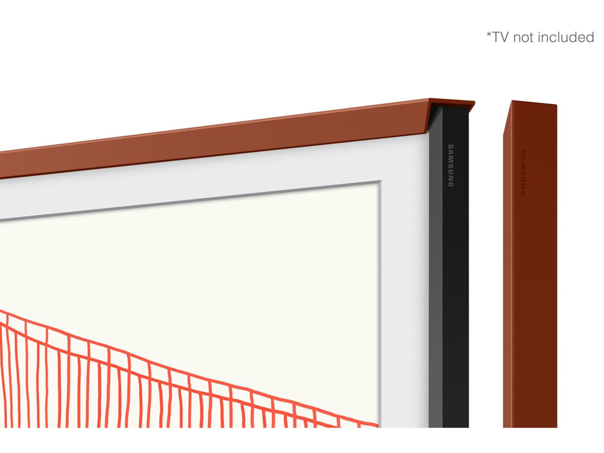 SAMSUNG CADRE THE FRAME 65" Rouge Brique Biseauté (2021, 2022 & 2023) 