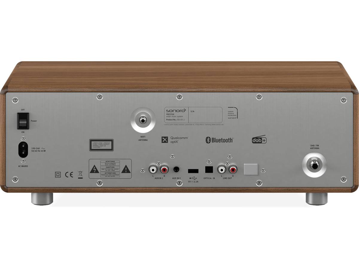 SONORO PRESTIGE Noyer - Argent connectique