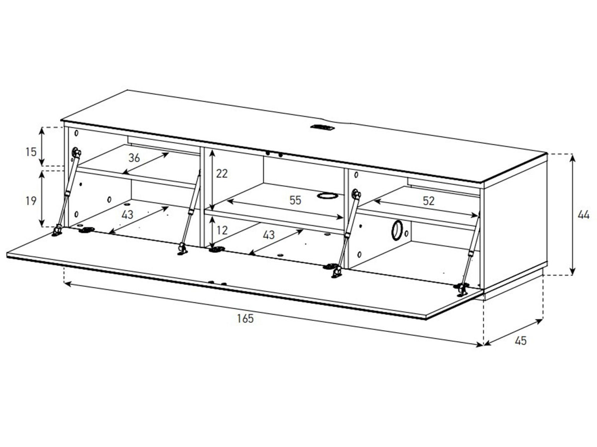 SONOROUS Studio STA 160F dimensions intérieures