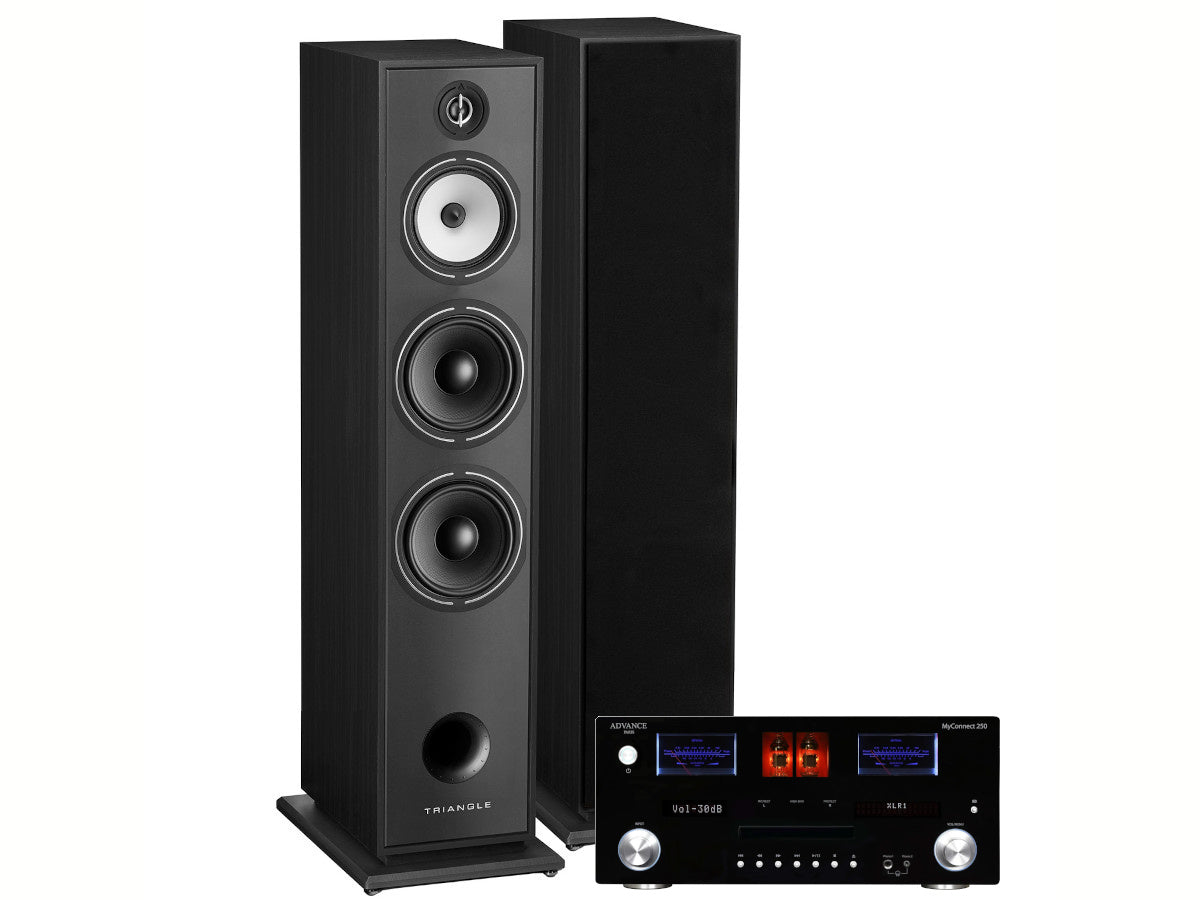 Pack TRIANGLE Borea BR10 Noir - ADVANCE PARIS Myconnect 250 - TRIANGLE Symphony 2x3m - ADVANCE PARIS WTX500